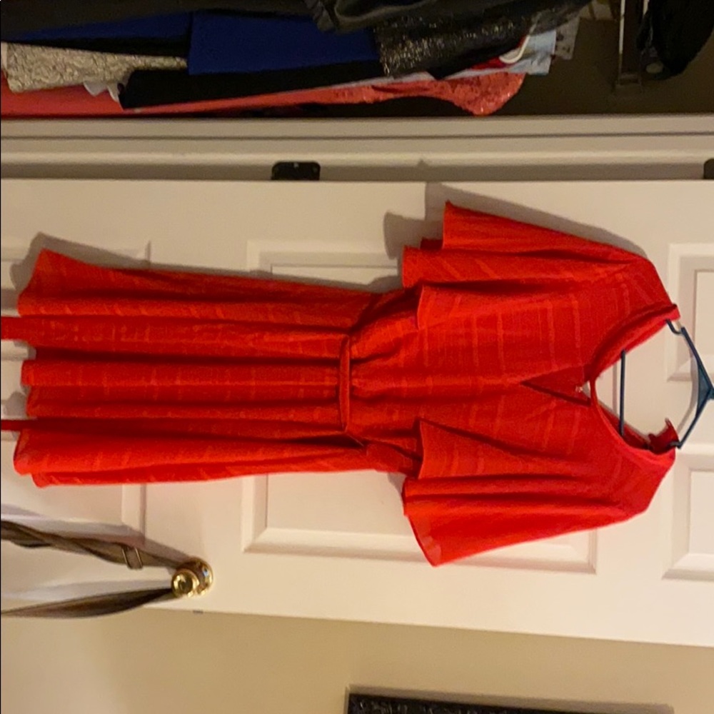 Elegant red sheer dress